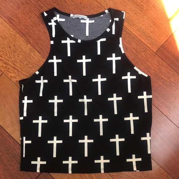 Charlotte Russe Tops - ✨CROSS BLACK AND WHITE TOP✨
